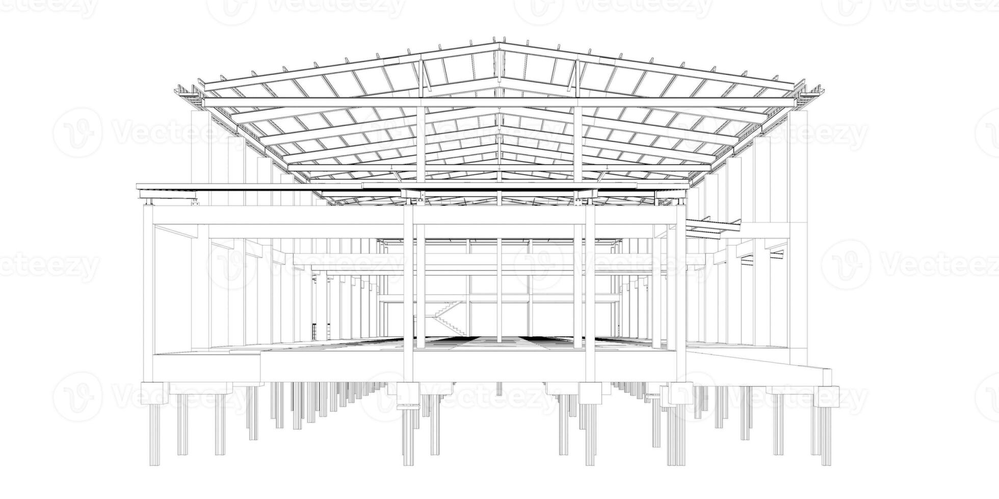 3D illustration of building structure photo