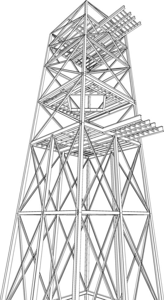 3d ilustración de edificio estructura vector