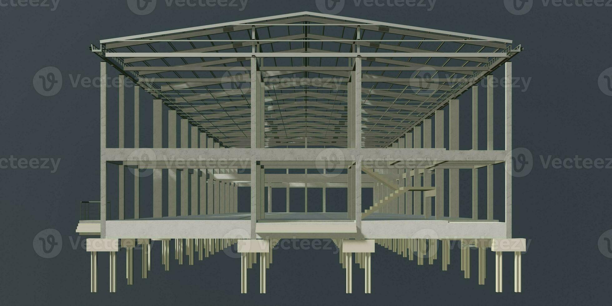 3D illustration of building structure photo