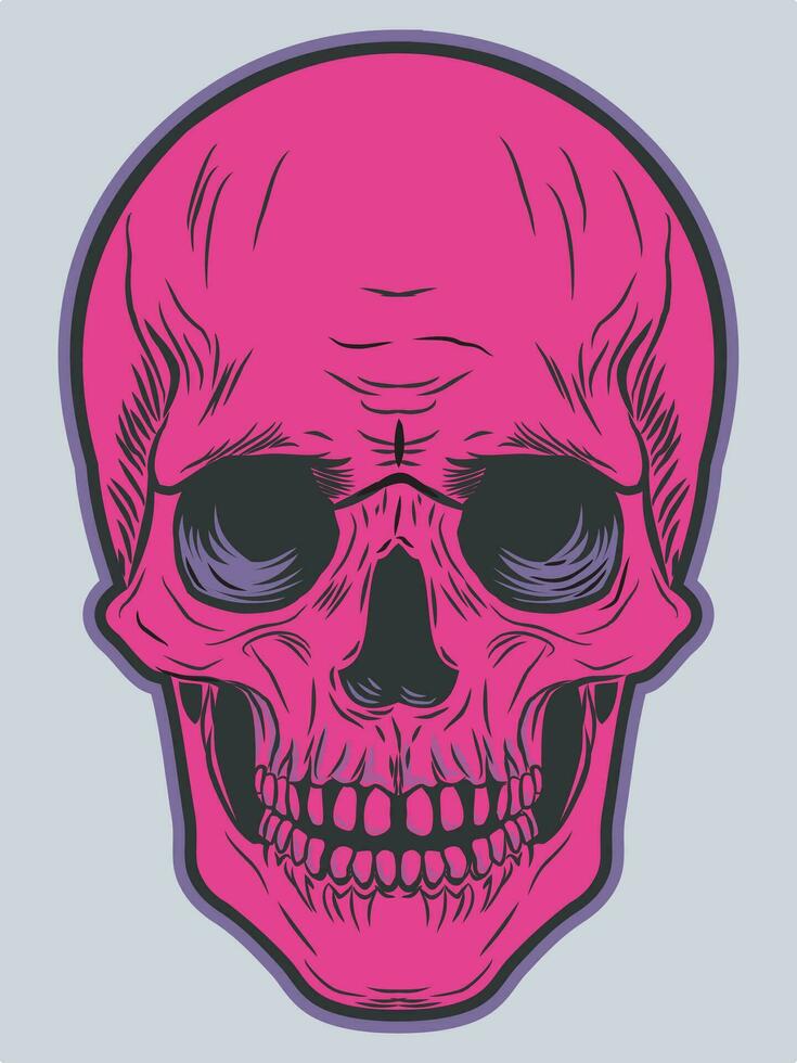 pink skull illustration vector