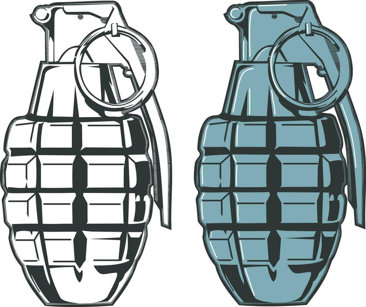 illustration of two grenades vector
