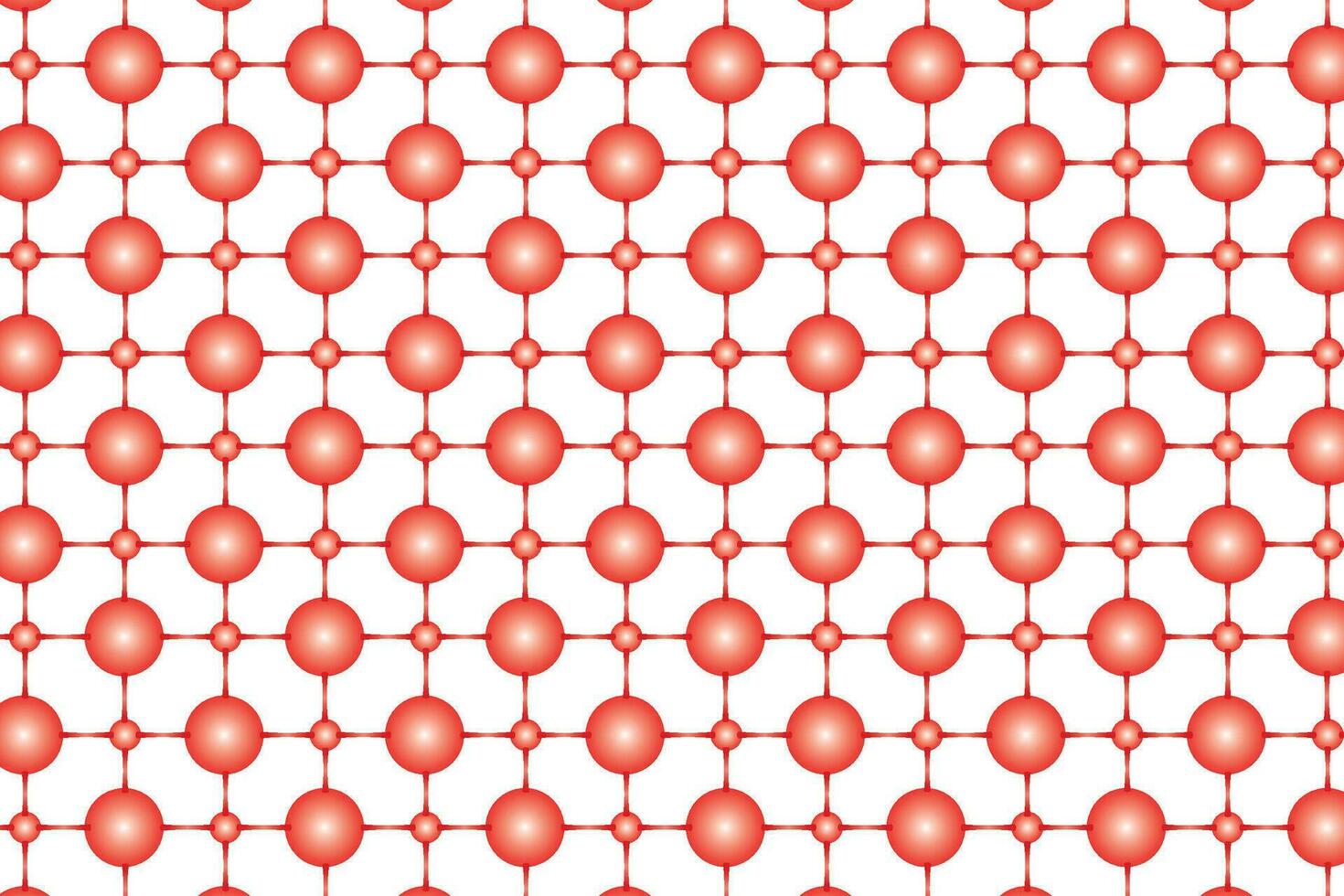 Red Abstract molecules pattern, Red circle on white background vector
