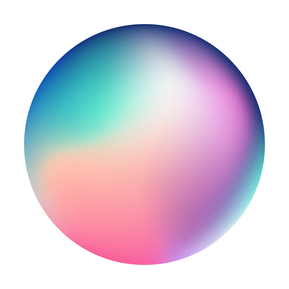 Gradient circle shape, holographic vibrant round icon. Multicolor buttons can be used in banner, social media, web, as design element. png