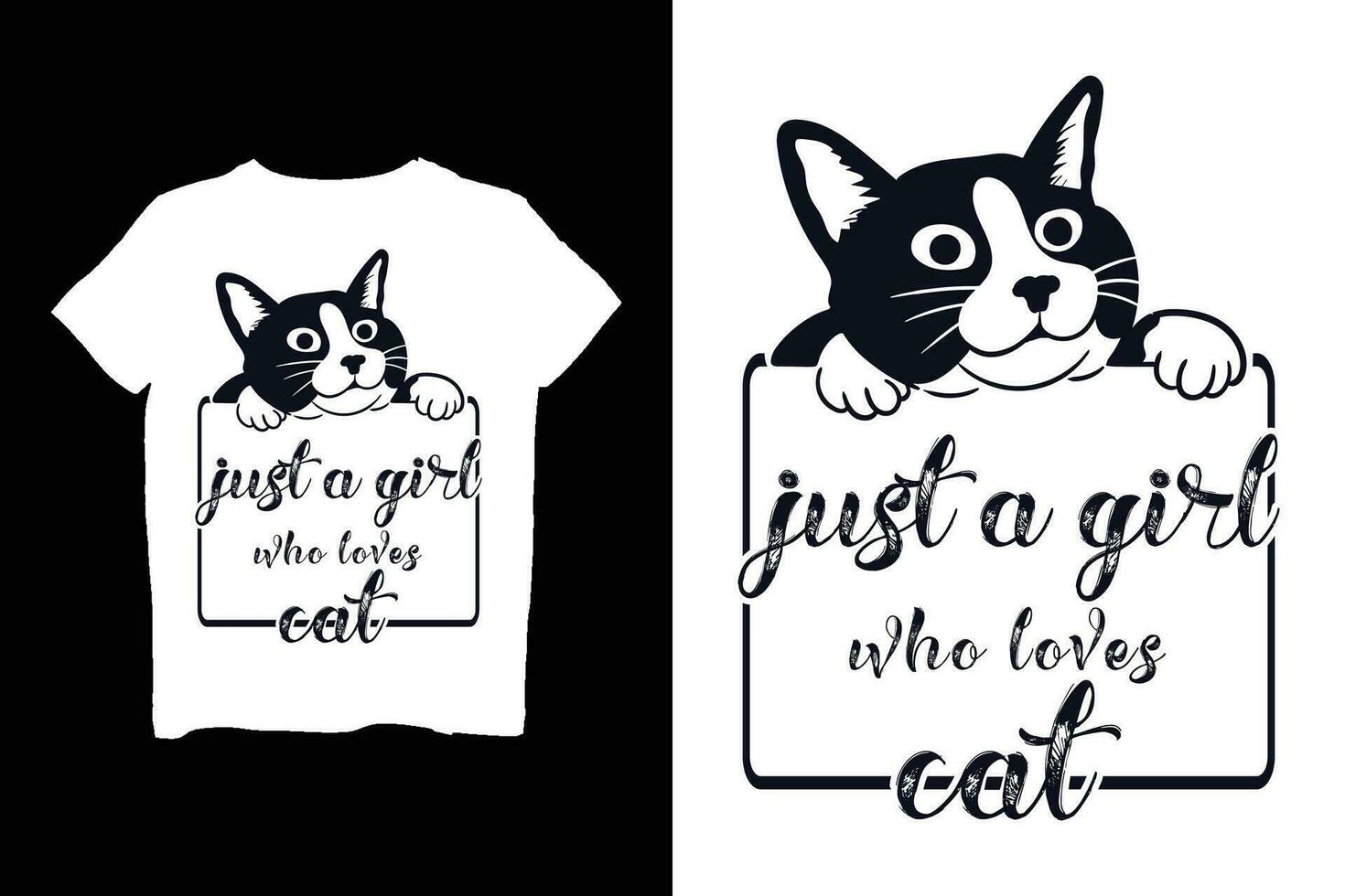 just a girl who loves cat t shirt vector