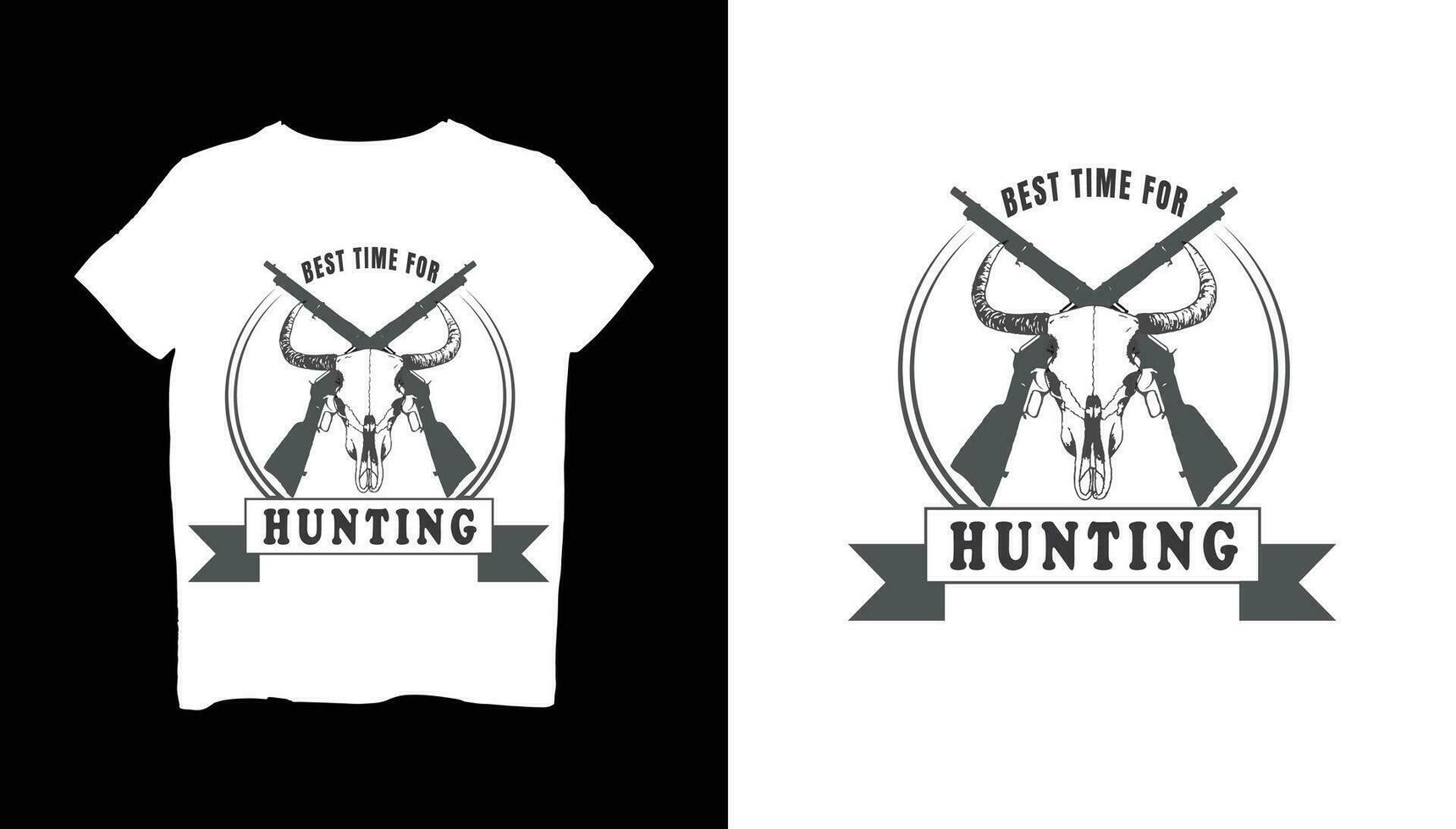 Best time for hunting t shirt vector
