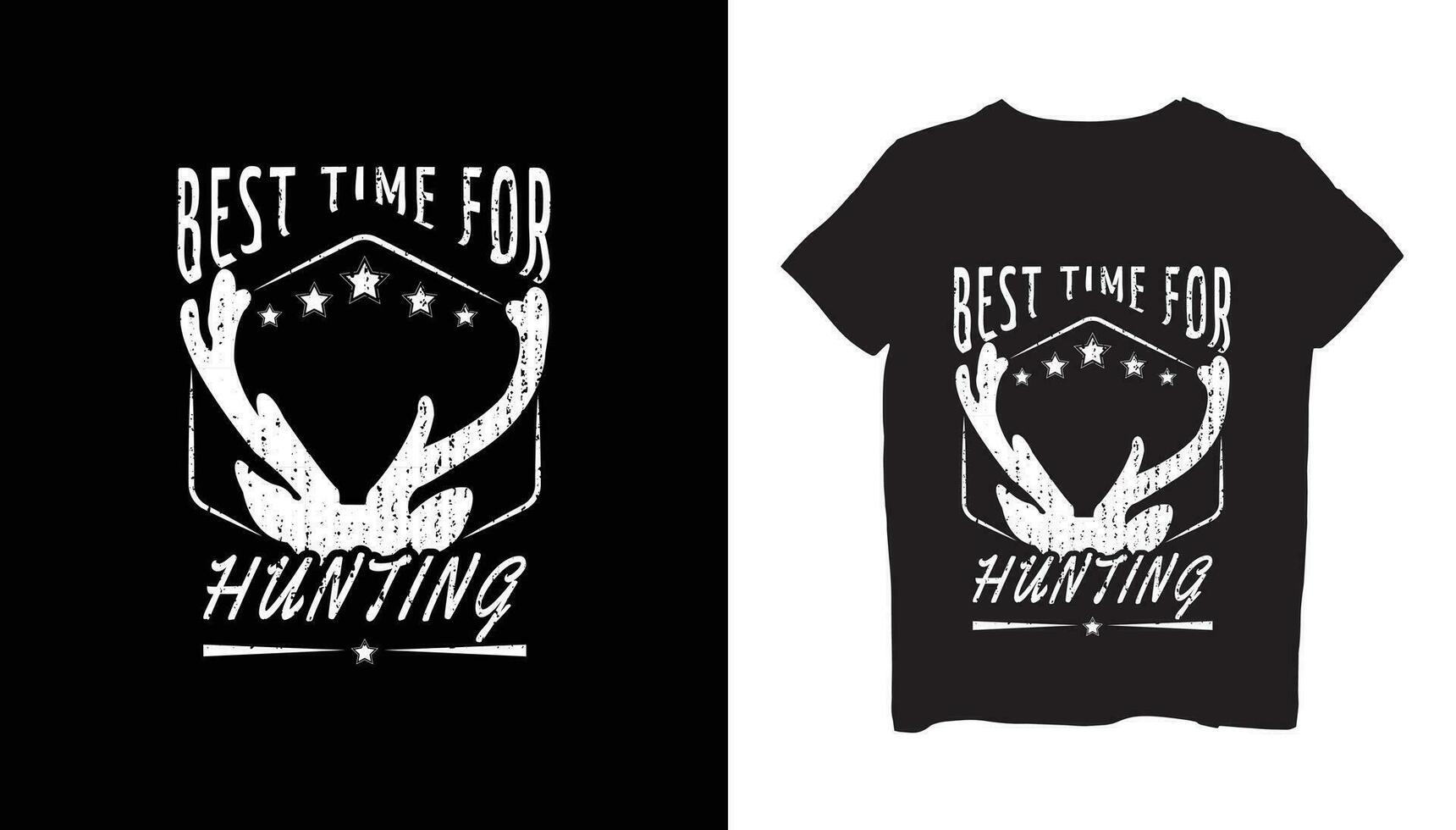 Best time for hunting t shirt vector
