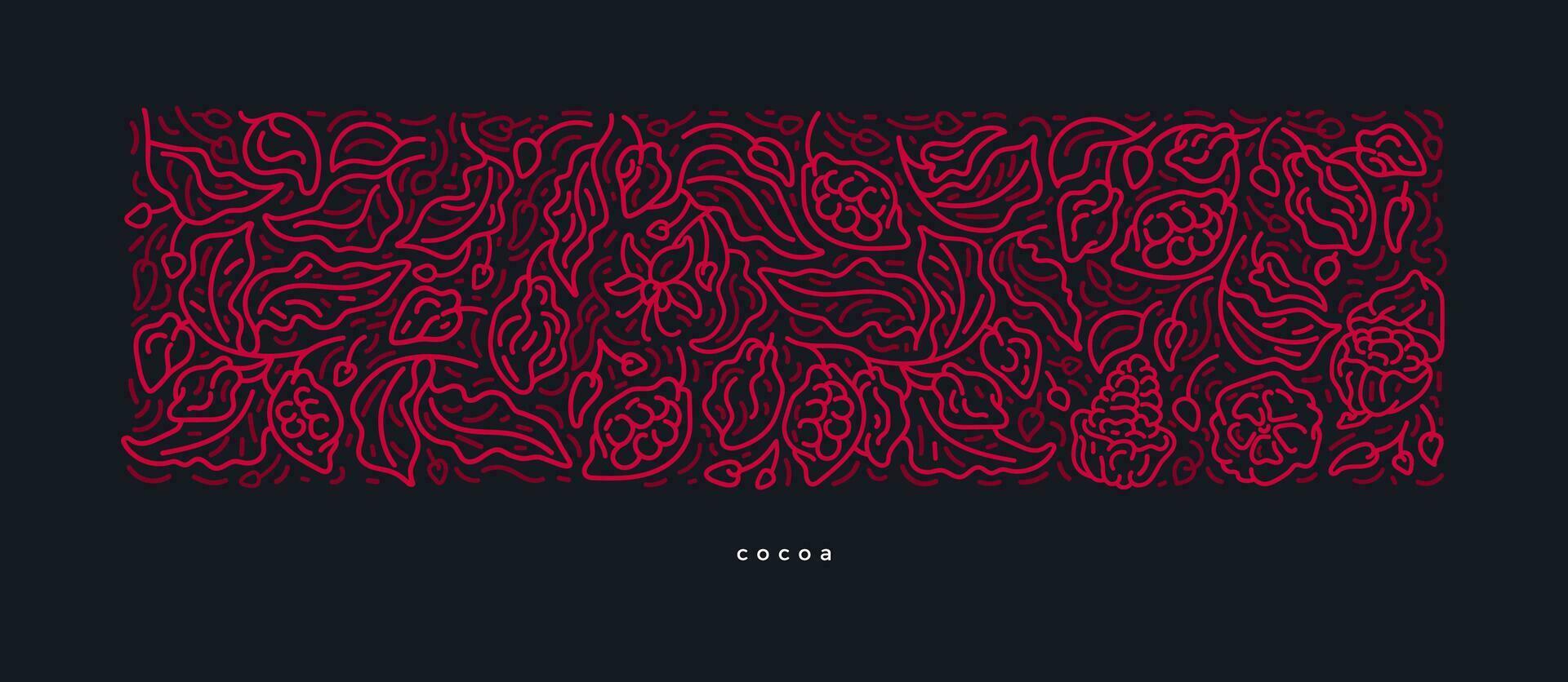 Cocoa abstract art deco pattern. Dark chocolate vector