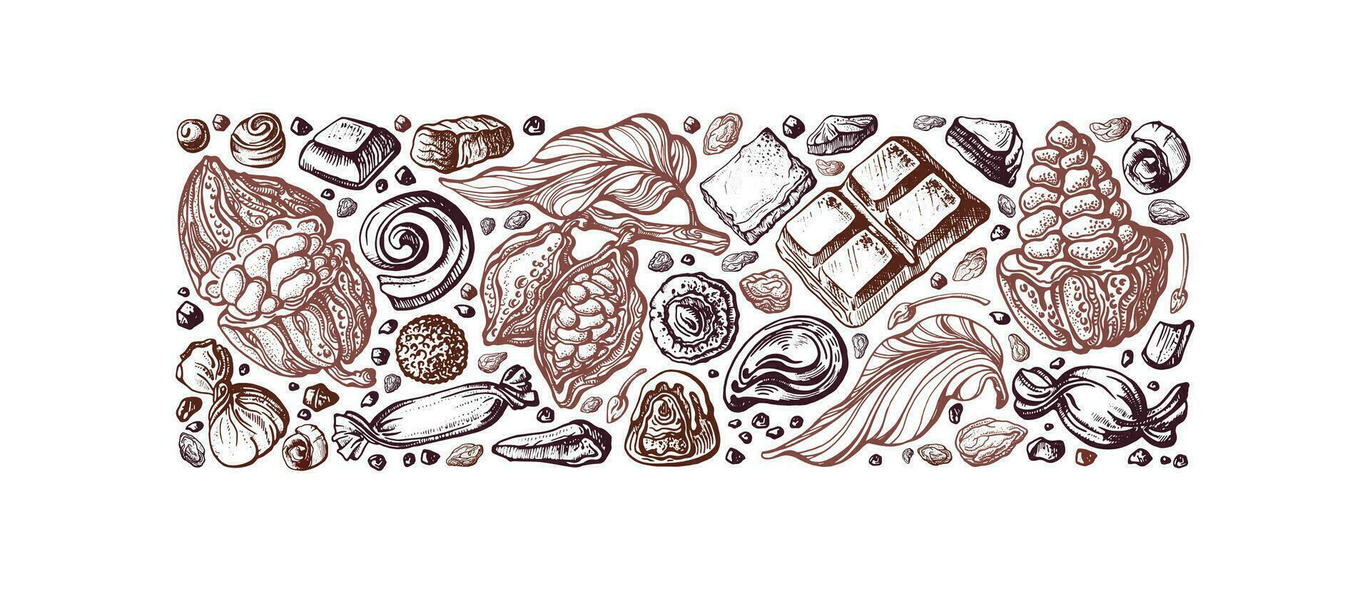 Cocoa, chocolate Texture background Vector art
