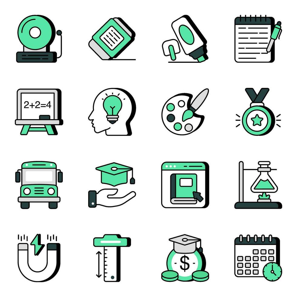 Set Of Study Flat Icons 25837900 Vector Art At Vecteezy Set Of Study Flat Icons 25837900 Vector Art At Vecteezy