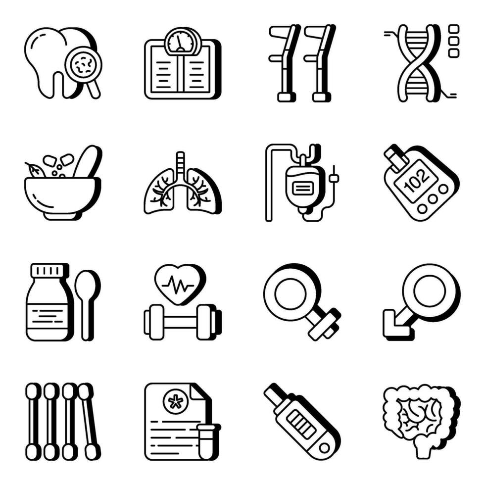 Set of Pharmaceutical Linear  Icons vector