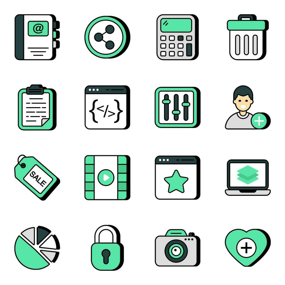 Pack of Tools Flat Icons vector