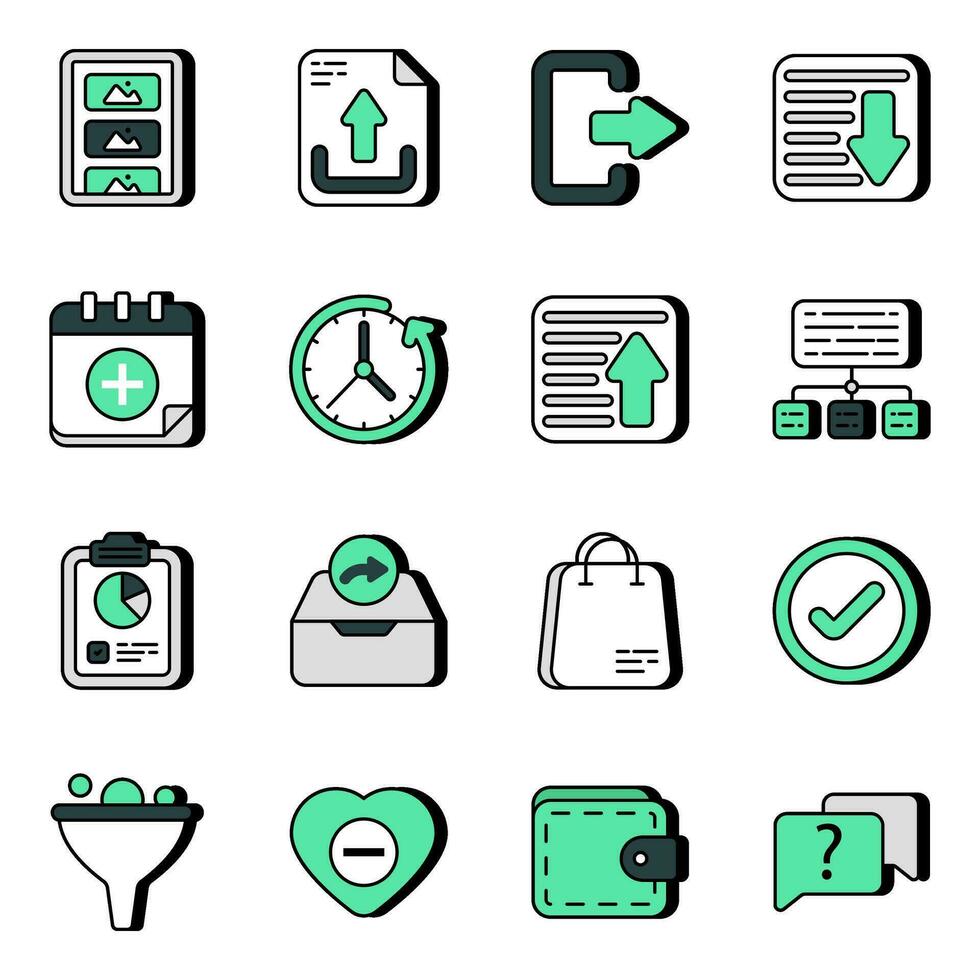 Pack of User Experience Flat Icons vector