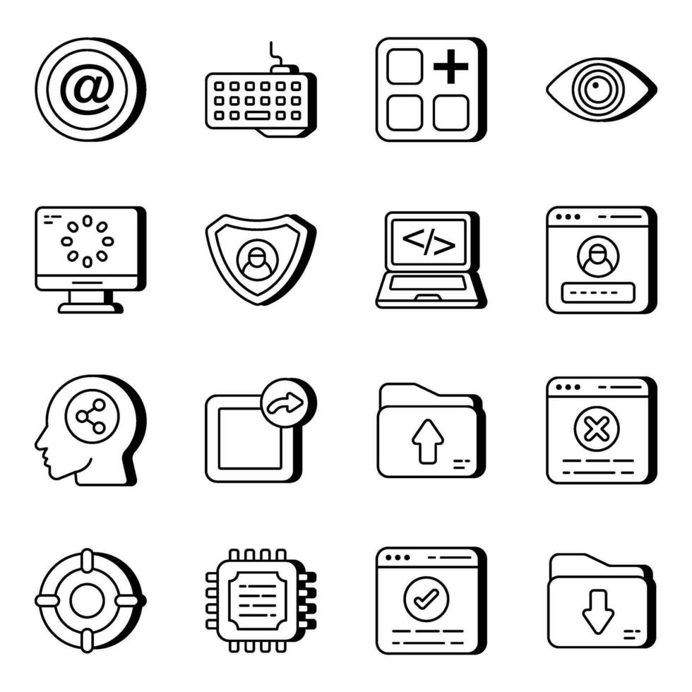 paquete de iconos lineales de comercio vector