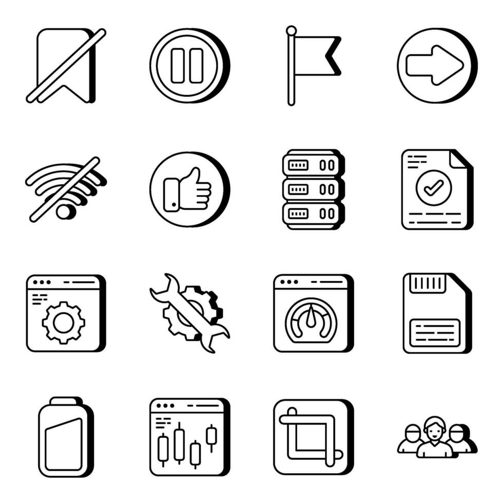 Pack of Ux and Seo Linear Icons vector