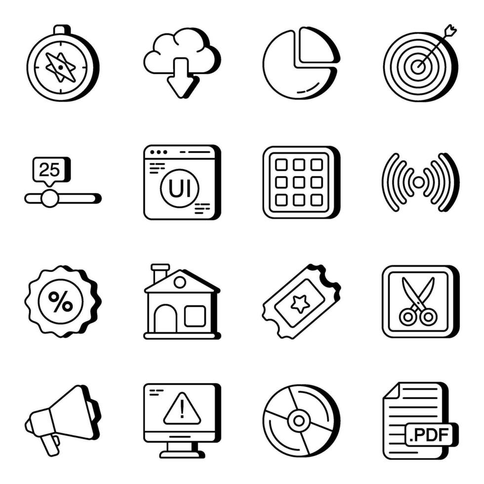 Pack of Ux Linear Icons vector