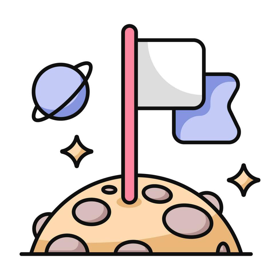 A unique design icon of flagged planet vector