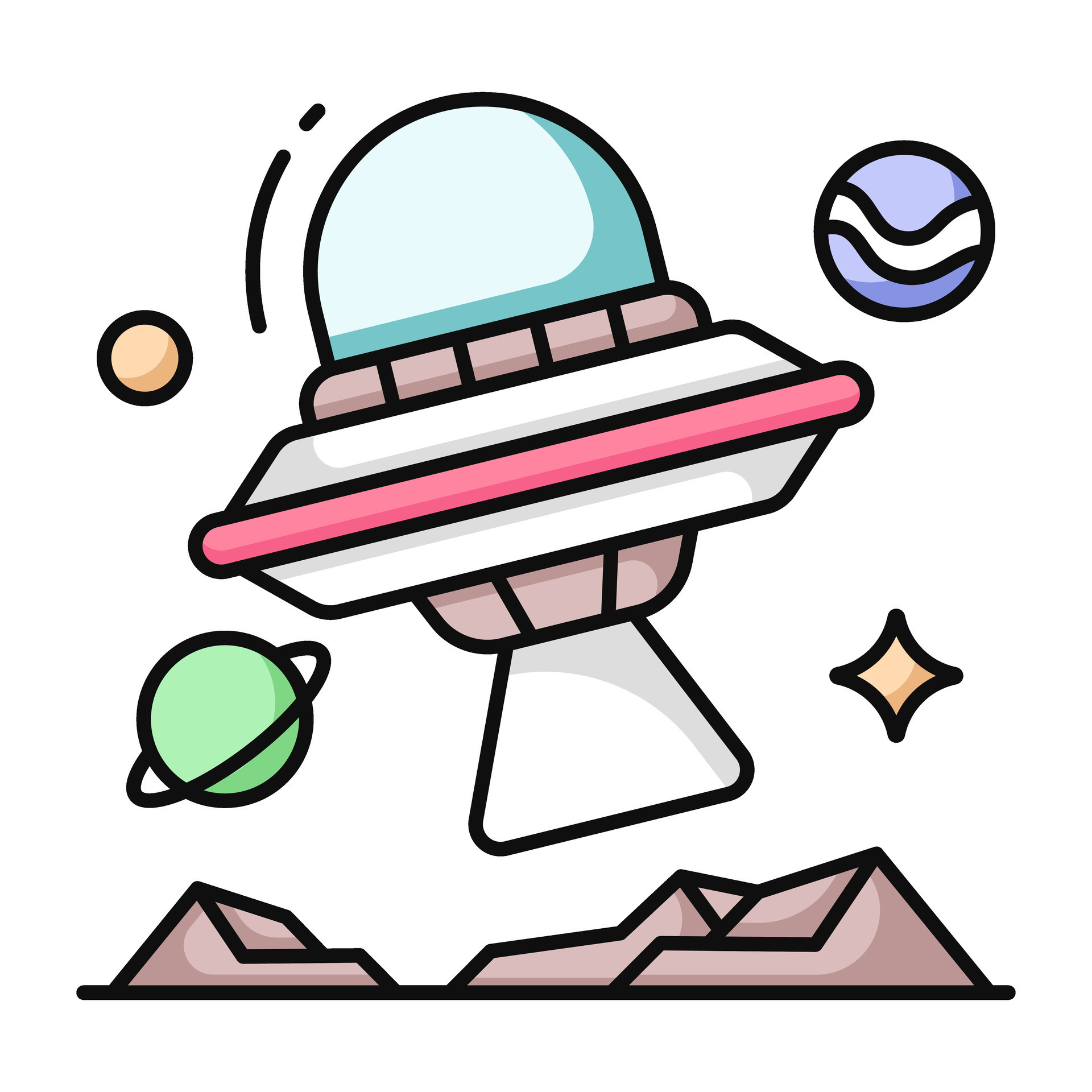 Trendy vector design of space capsule 25838174 Vector Art at Vecteezy