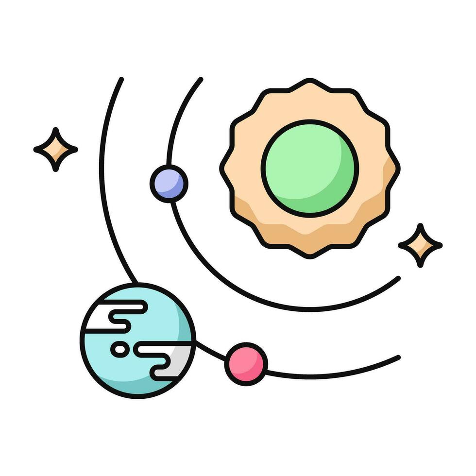 moderno diseño icono de solar sistema vector