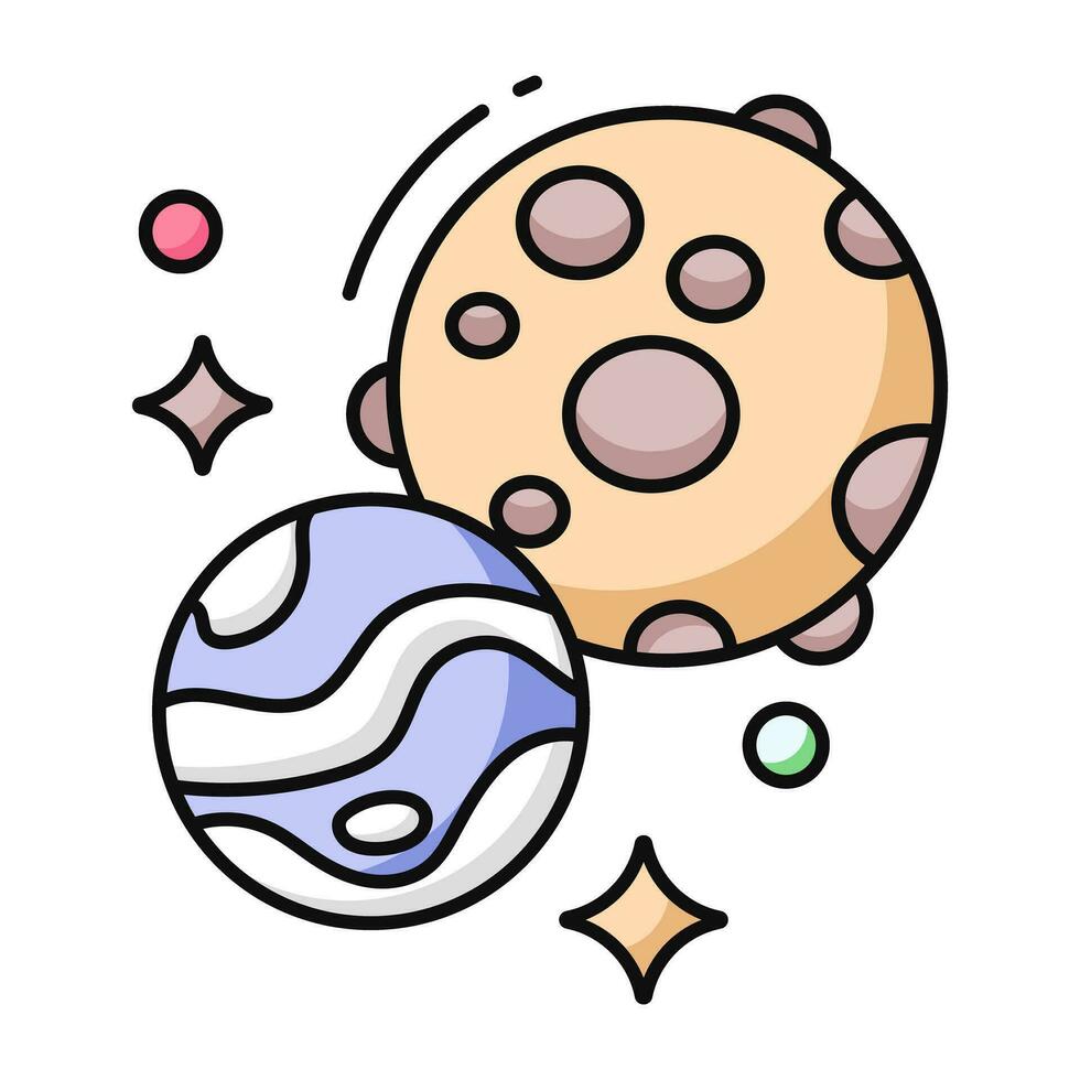 Modern design icon of solar system, planets vector