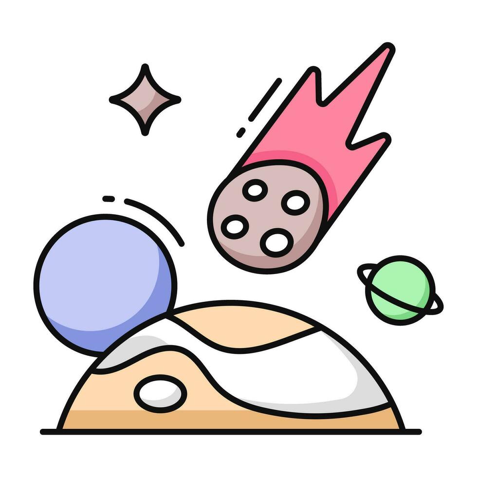 un icono diseño de meteorito vector