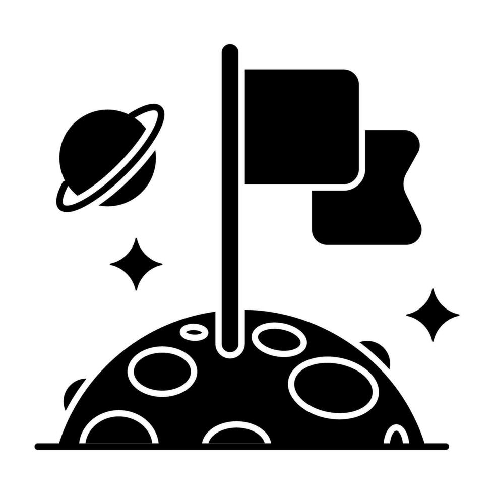 A unique design icon of flagged planet vector