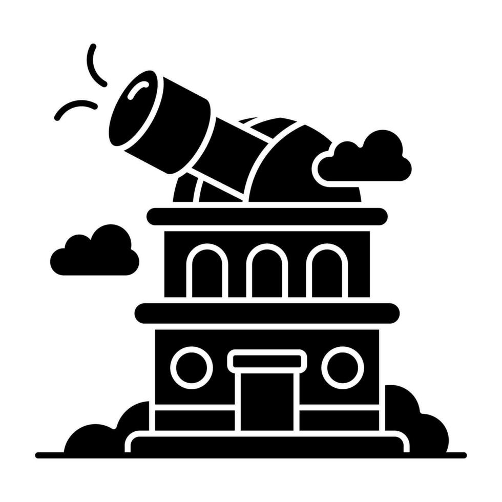 Editable design icon of observatory building vector