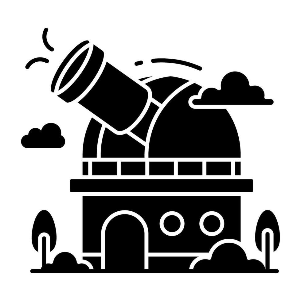 editable diseño icono de observatorio edificio vector