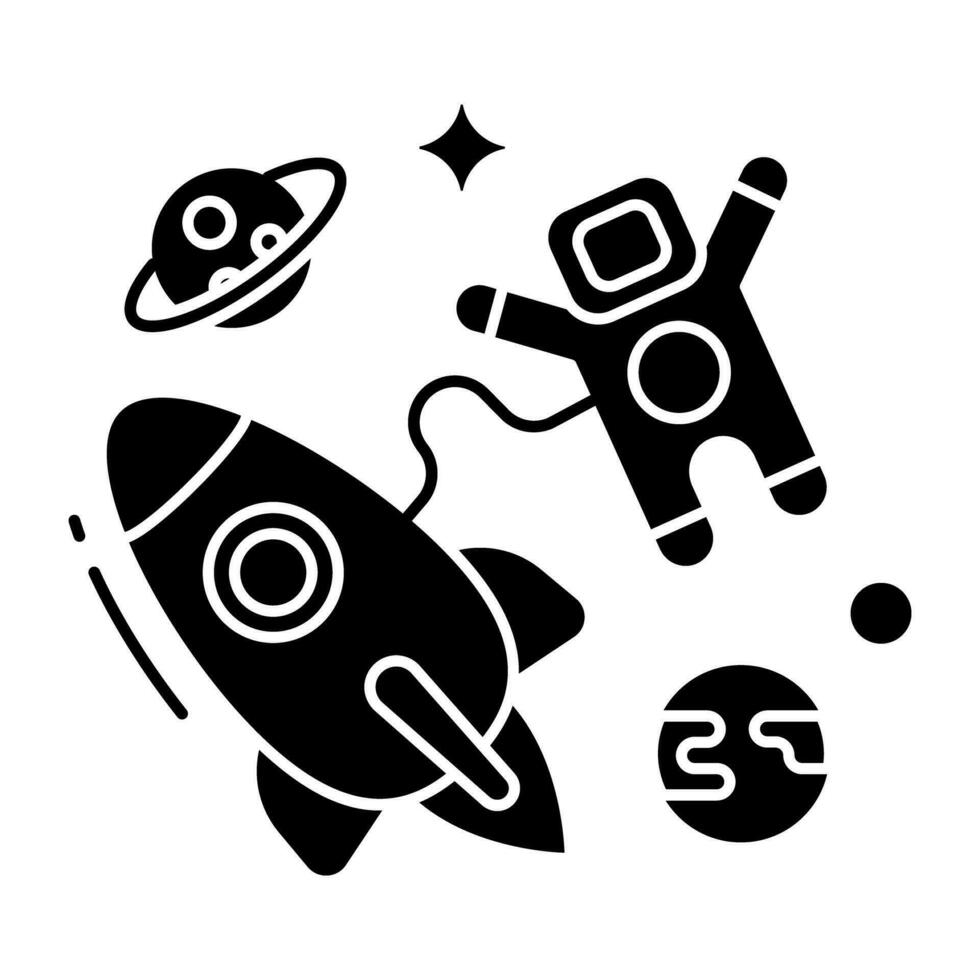 An icon design of astronaut vector