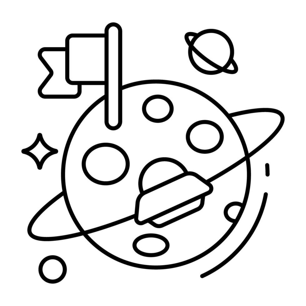 un único diseño icono de marcado planeta vector