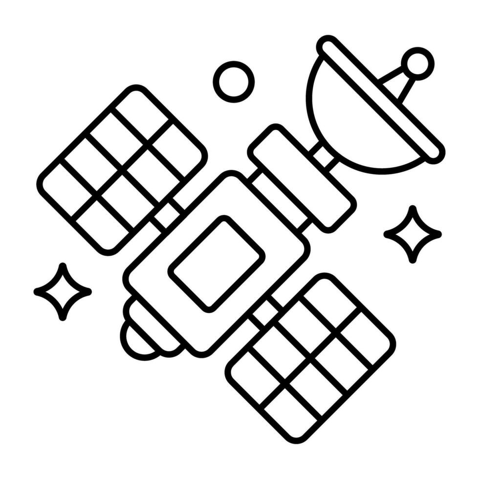 un lineal diseño icono de satélite plato vector
