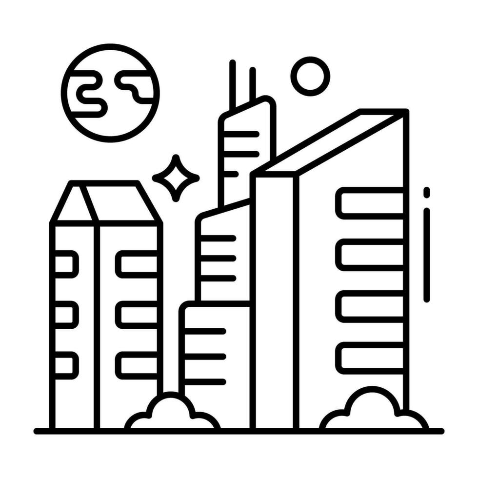 Trendy vector design of building