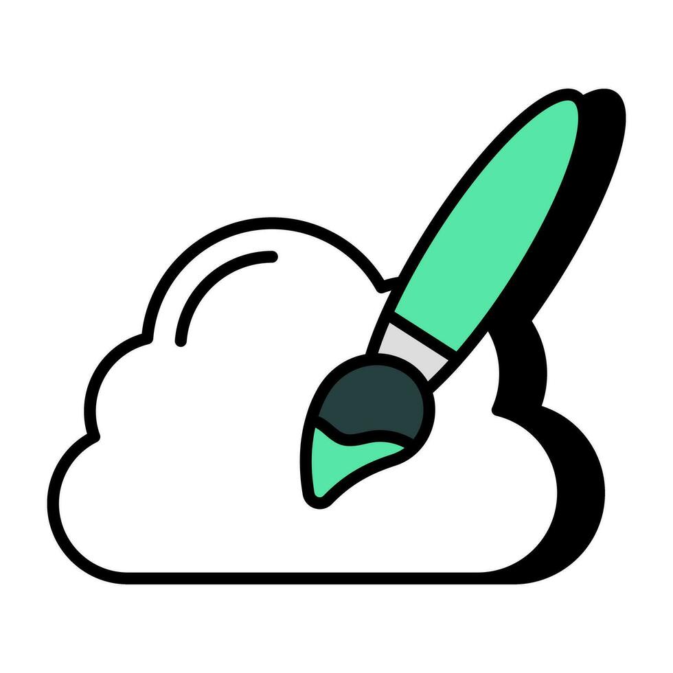 Conceptual flat design icon of cloud art vector