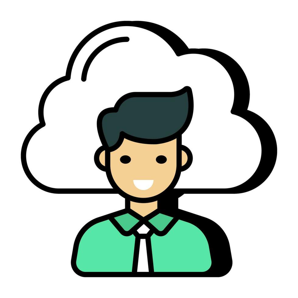icono de diseño moderno del usuario de la nube vector