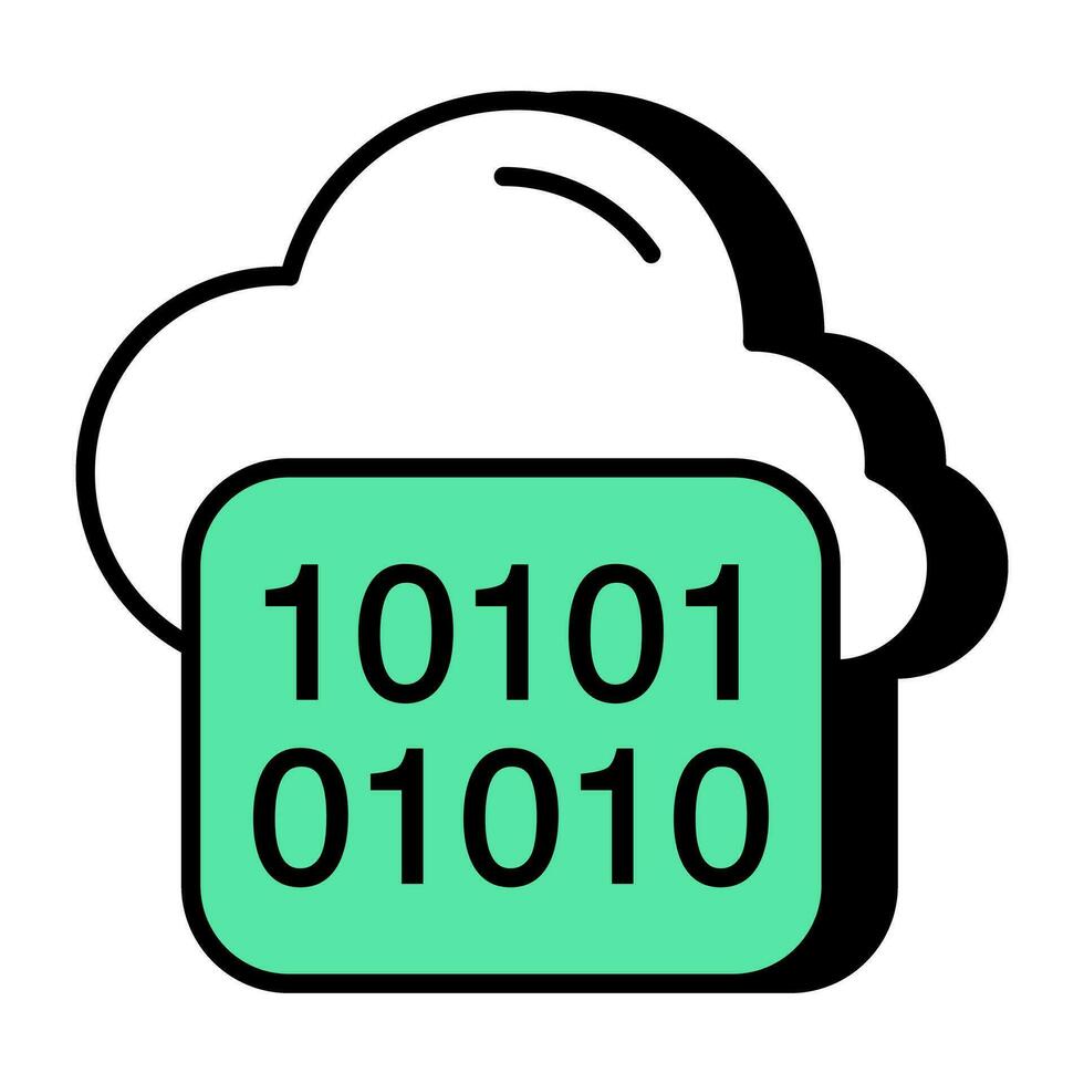 Vector design icon of cloud binary code