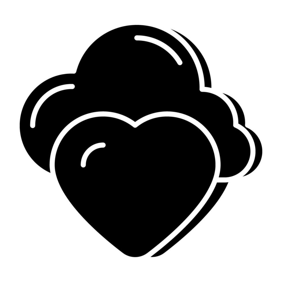 un sólido diseño icono de favorito nube vector