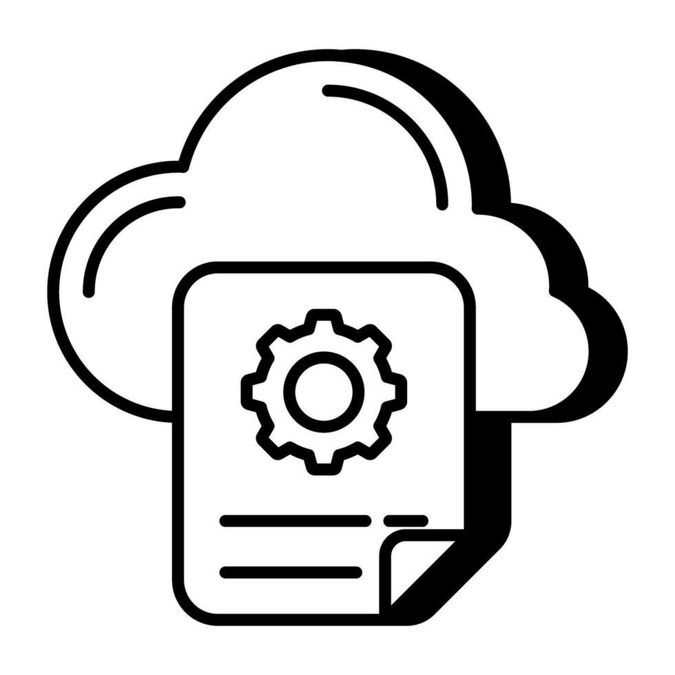 Creative design icon of cloud file setting vector