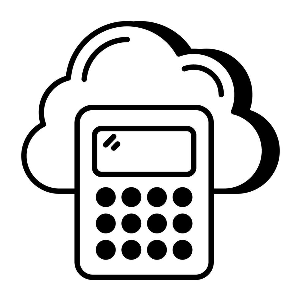 An icon design of cloud calculator vector