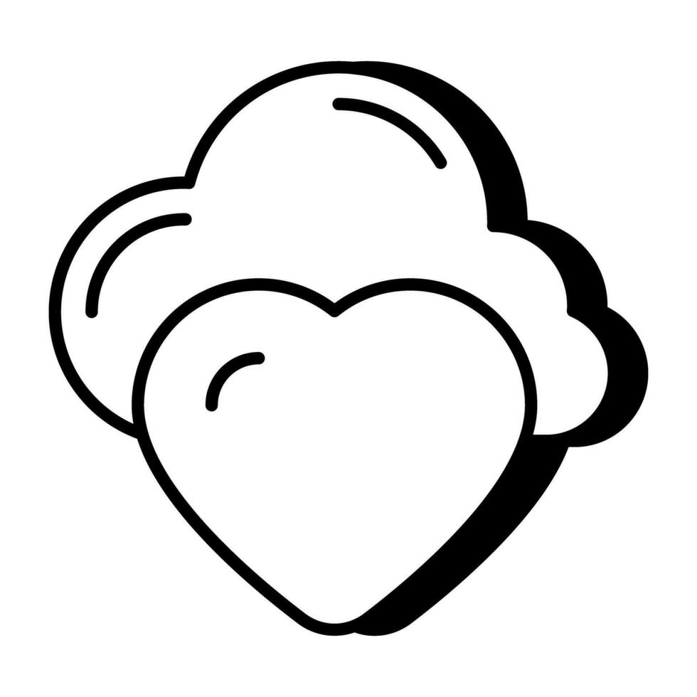 A linear design icon of favorite cloud vector