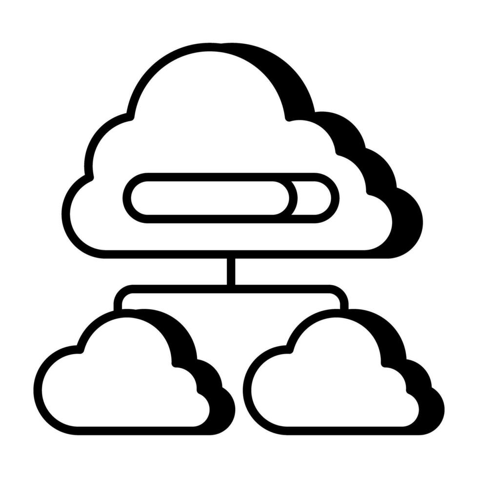 Modern design icon of cloud network vector