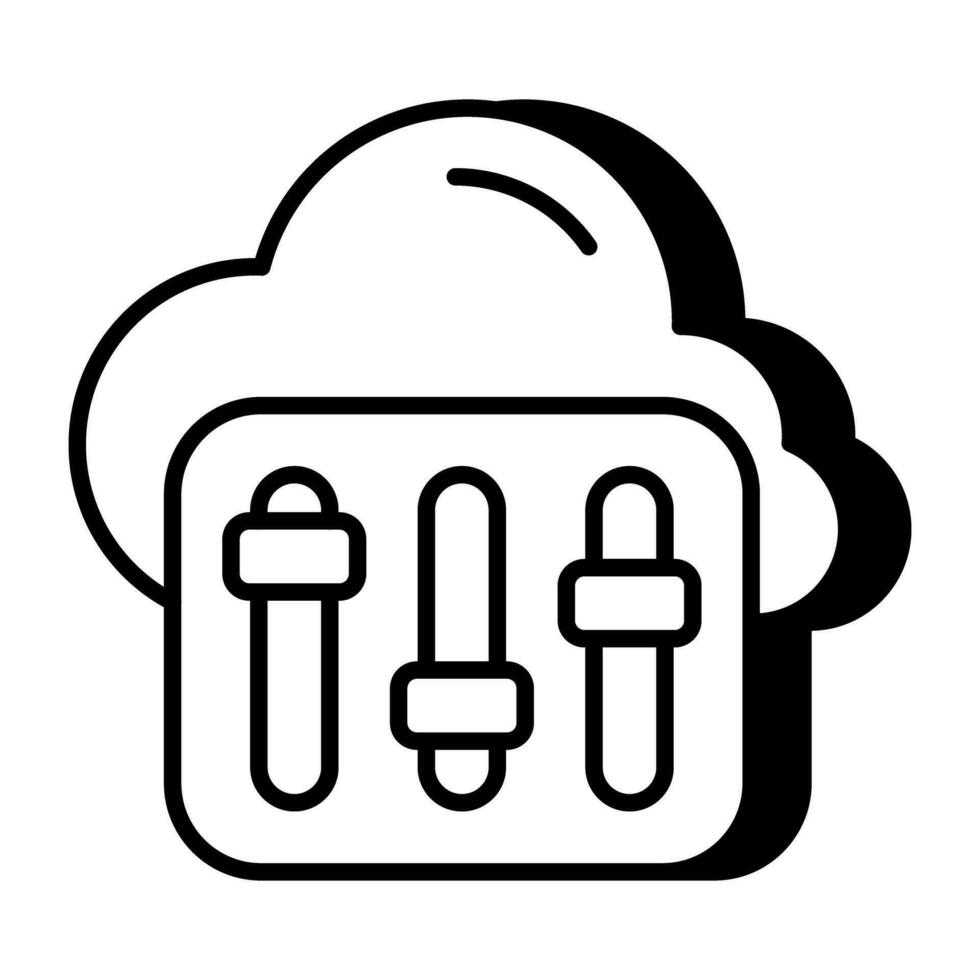 Editable design icon of cloud equalizer vector