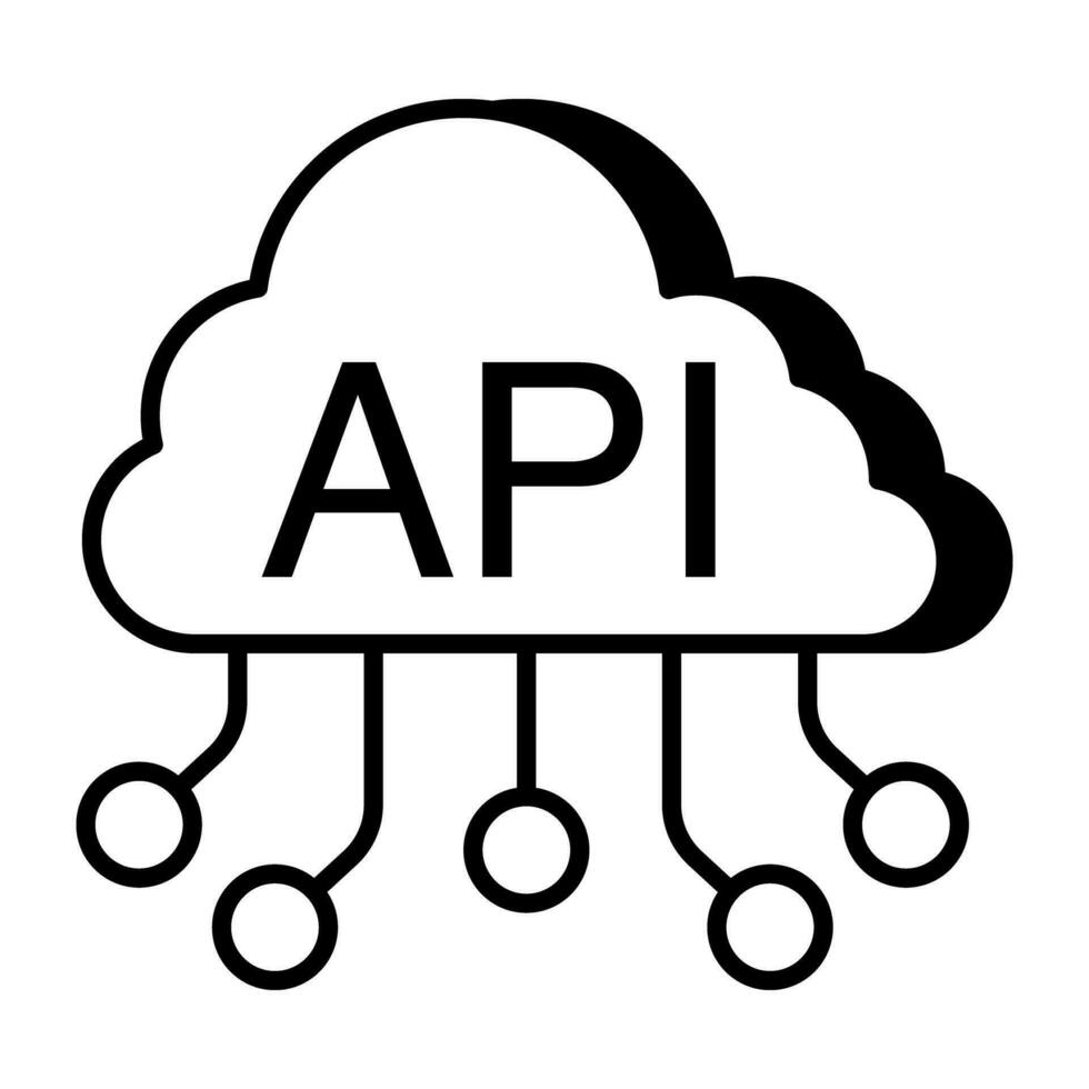 un Perfecto diseño icono de nube api vector