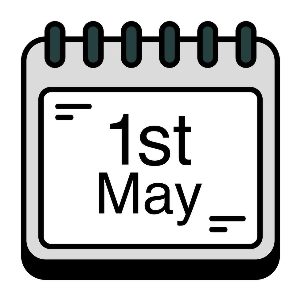 Conceptual flat design icon of labour day reminder vector