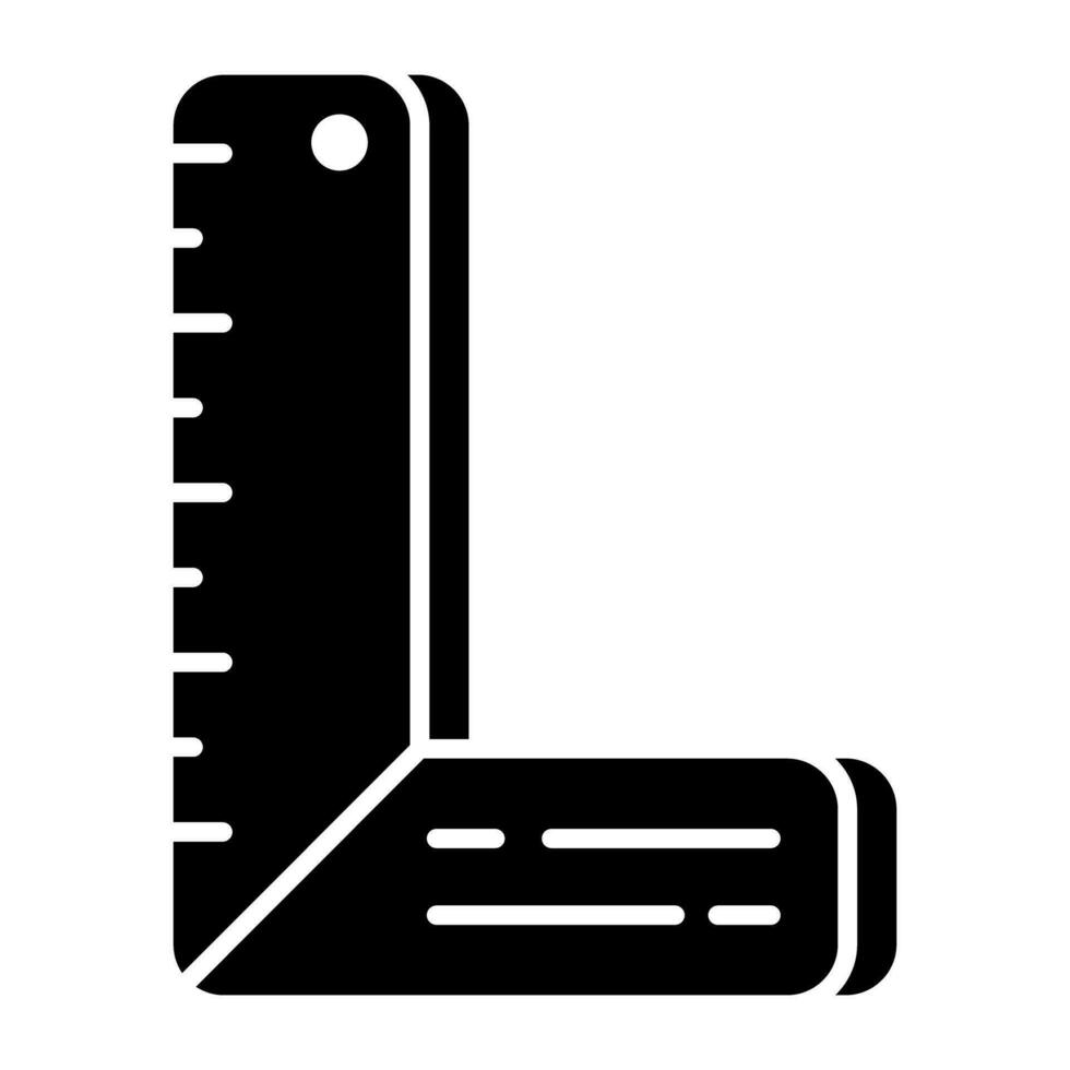 A solid design icon of L scale vector