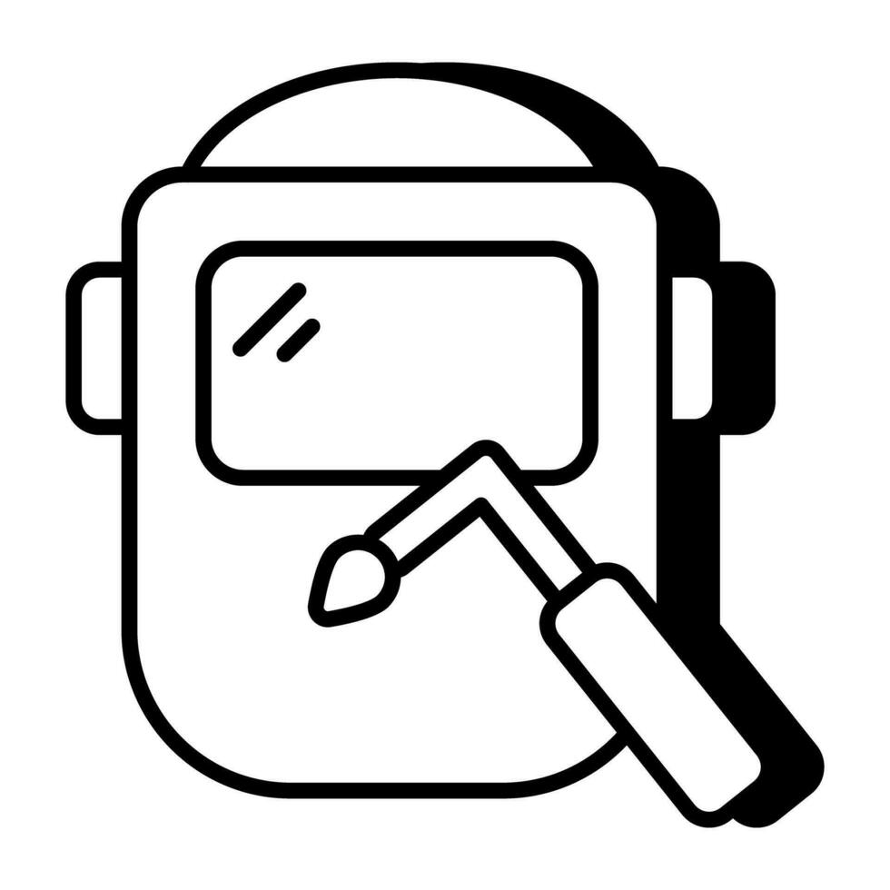 A linear design icon of helmet vector