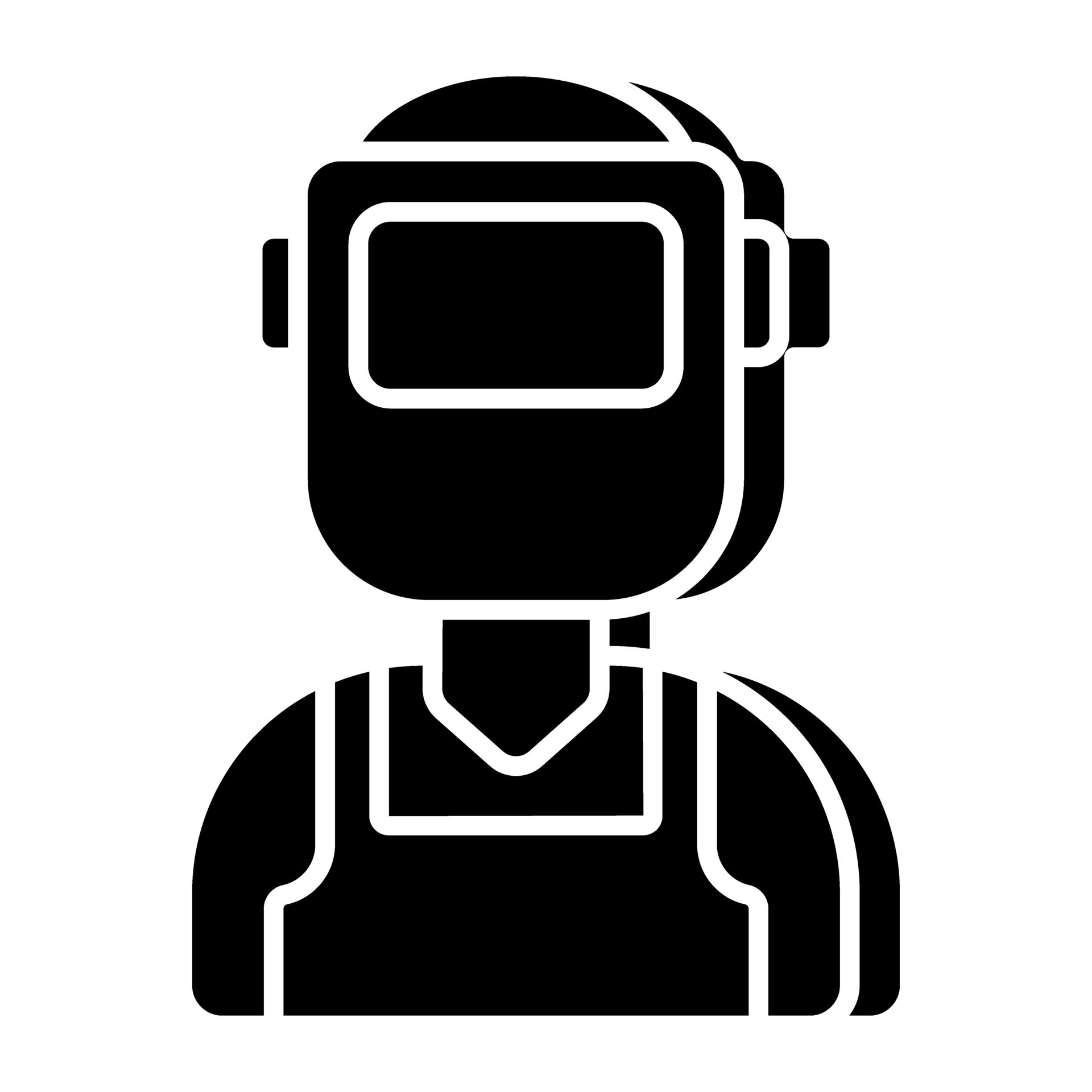 A solid design icon of welding helmet 25838862 Vector Art at Vecteezy