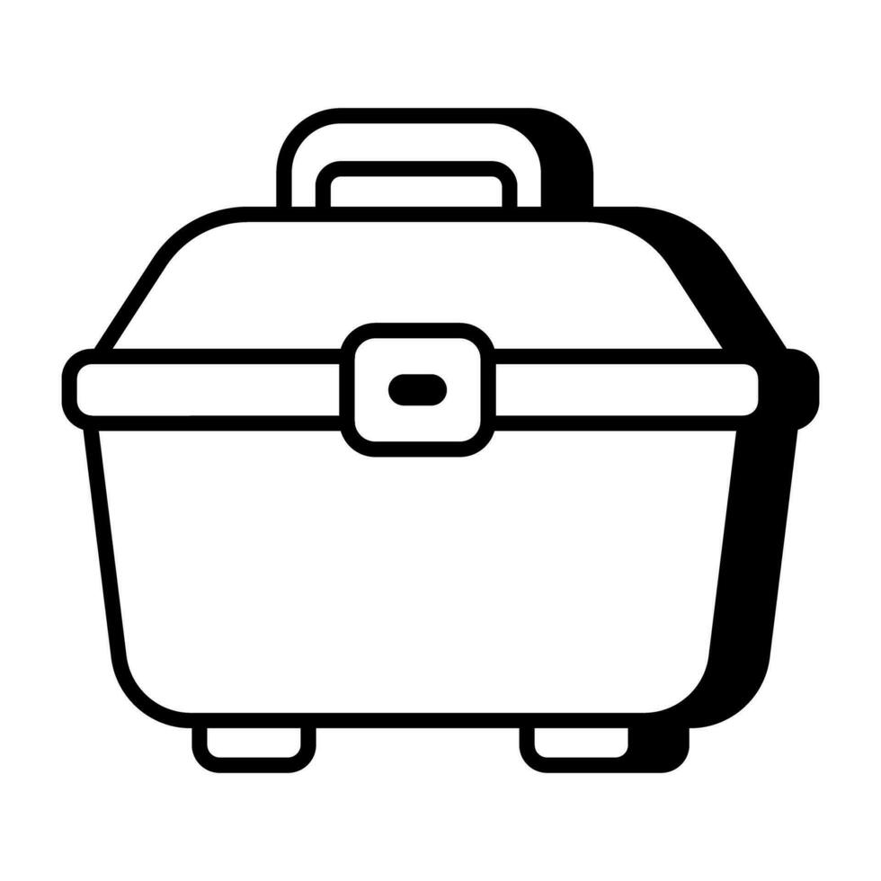 un lineal diseño icono de caja de herramientas vector