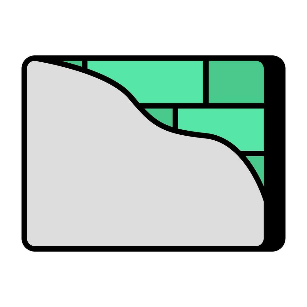 un plano diseño icono de pared enlucido vector