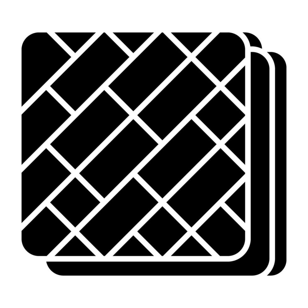 A glyph design icon of tile vector
