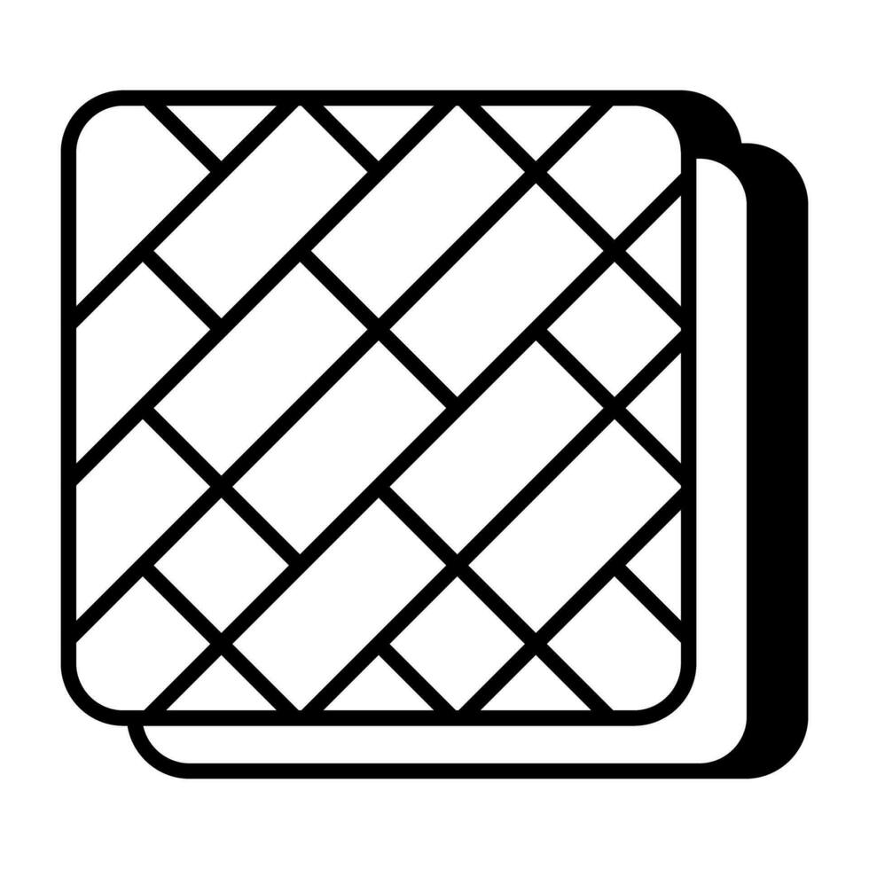 A glyph design icon of tile vector