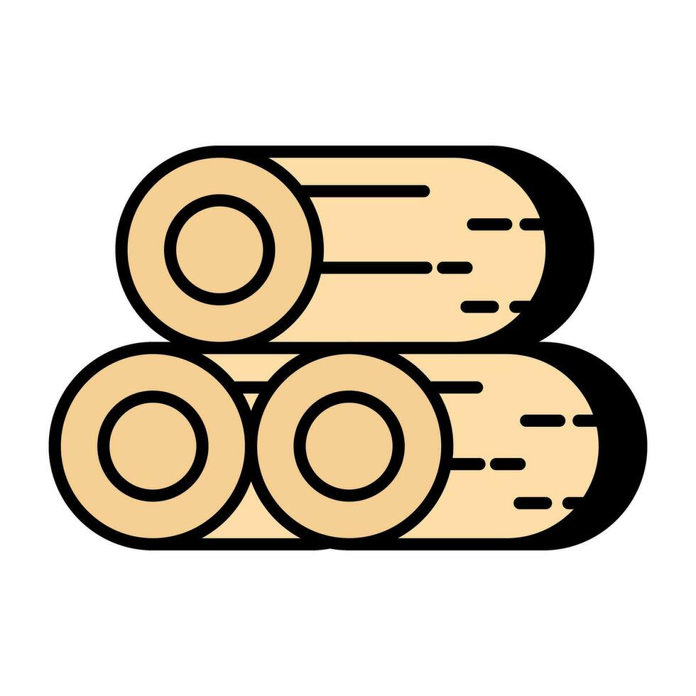 único diseño icono de madera registros vector